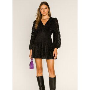 NWT Rococo Sand Sade Mini Dress Black Velvet Paisley